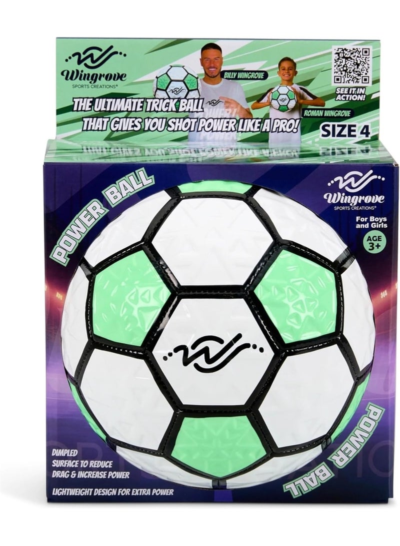 Wingrove  Power Ball Football – Size 4 Lightweight Trick & Skills Ball for Kids and Teens – Designed by Billy & Roman Wingrove – High-Power Shot & Technique Training - Image 1